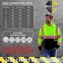 High Vis Safety Hoodie, Class 3 Reflective Hoodie for Construction, Pullover Hi Vis Sweatshirt with Black Bottom Yellow L