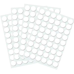 Self-Adhesive Screw Hole Stickers, 384pcs-0.59inch/15mm Self-Adhesive Screw Covers Caps Dust Proof Sticker for Wood Screw-White (384pcs-0.59inch/15mm), 15mm-1Sheet