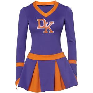 RoleplayCos Jennifer Check Cheer Costume Women's High School Long Sleeve Purple Jennifers Body Costume Cheerleader Uniform Dress Outfit Adult (M, purple)