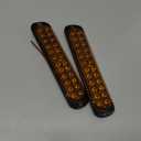 Partsam 2Pcs 7.5 inch Aluminum Housing Amber 24LEDs Trailer Side Marker Turn Signal Light, Surface Mount Clearance Lights of Truck Tractor RV Pickup, IP67 Waterproof
