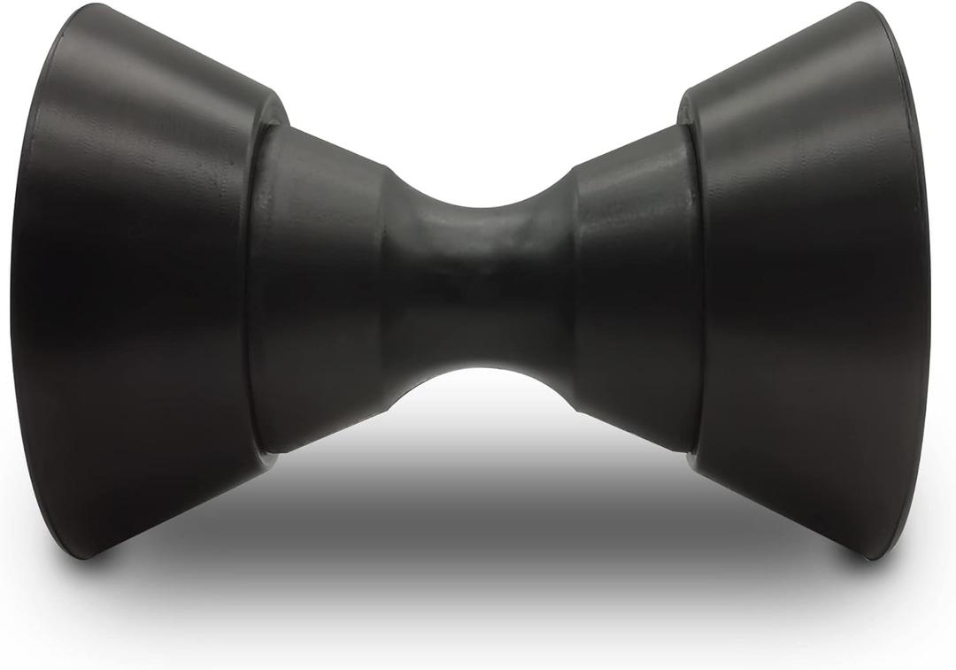 4" Boat Trailer Bow Bell Roller Assembly with 1/2" Shaft fits 4" Bracket, Polyurethane (Black)