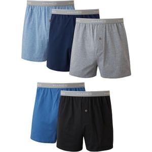 Hanes Men's Boxers, Cotton Knit Comfortable Boxer Underwear, Moisture-wicking Cotton Boxers, 5-pack (Large)