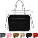 Purse Organizer Insert, Felt Tote Bag Organizer Insert with 5 Sizes, Handbag Dividers for Inside Purse, Compatible with Longchamp, Neverful, Speedy and More, Black