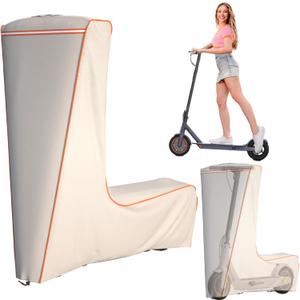 Electric Scooter Cover,Universal, 1680D Oxford Fabric, UV Resistant & Anti-Scratch, Includes Storage Pouch (Beige)