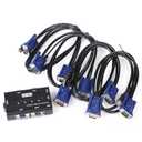 4 Port USB KVM Switch Manual Switcher 1920x1440 with Cables MT-460KL Wide Screen