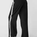 SOFIA'S CHOICE Women's Drawstring Sweatpants Side Stripe Pants Wide Leg Track Pants with Pockets Green-A Small