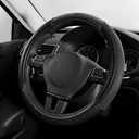 Skechers Air-Cooled Steering Wheel Cover,Leather Car Steering Wheel Cover Universal Fit 14" 1/2-15" Car Wheel Protector for Men Women Fit Suvs,Vans,Sedans,Car,Trucks,Black