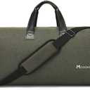 Modoker Convertible Garment Bag with Shoulder Strap, Carry on Garment Duffel Bag for Men Women - 2 in 1 Hanging Suitcase Suit Travel Bags,Forest Night