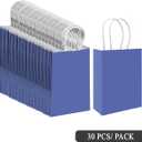 qiqee 30PCS Medium Gift Bag with Handles Bulk 11"x5"x8" Gift Bags Purple Blue Bags Multiple Uses (Medium Size)