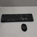 Wireless Keyboard and Mouse Combo, Retro Typewriter Style Keyboard with Round Keycaps, 2.4GHz Dropout-Free Connection Mouse with,Computer PC Desktops Laptop WindowsxP/7/8/10 (Black)