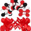 Black White-Red Party-Decorations Streamers Garland - 157Ft Graduation Four-Leaf Clover Hanging Banner,Men Boys Birthday Wedding Baby Bridal Shower Family Gathering Event Supplies Decor Hugtmr