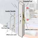 ACEPLANET Offset Position Non-Keyed Sliding Patio Door Handleset with Mortise Lock, 45 Keyway, 3-15/16" H.C., Fits 1-3/8" to 2-1/4" Thick Doors, No-Handed, White Diecast