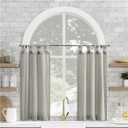 Archaeo Washed Cotton Small Window Twist Tab Cafe Curtains, 52" x 45", Grey