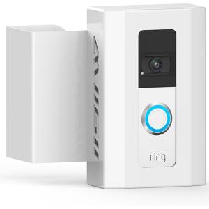 MIIGII Anti-Theft Doorbell Mount for Ring Doorbell 4/ 3/ 2/ 1, No Drill Adjustable Video Doorbell Cover Holder for Home Apartment Office Room, Waterproof Stainless Metal Made, White