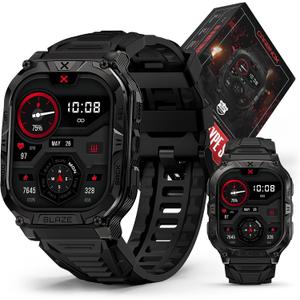 CARBINOX Blaze Smart Watch with GPS Rugged Fitness Trackers, IP69K Waterproof, 170+ Sports Modes, Gorilla Glass, Make/Receive Calls, Android & iOS Compatible