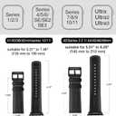 SUNFWR Leather Bands Compatible with Apple Watch Band 42mm(Series 3 2 1) 44mm 45mm 46mm 49mm for Men Women, Top Grain Genuine Leather Replacement Strap for iWatch Ultra 3 2 1, SE3 2 1, Series 11 10 9 8 7 6 5 4 3 2 1