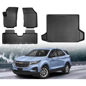 Floor & Cargo Mats for 2024-2018 Chevy Chevrolet Equinox Fuel/GMC Terrain (Not for EV) All Weather Rubber Floor Liners for Equinox Terrain Accessories Car Mats Easy Clean, Odorless Anti-Slip