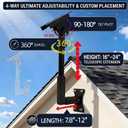 Adjustable Wall Mount Compatible with Starlink Gen 3, Telescoping Support Arm, Rustproof & Weatherproof, Easy Installation for Wood & Concrete Walls