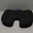 Everlasting Comfort Doctor Recommended Memory Foam Seat Cushion for Office Chairs & Car - Ergonomic Office Desk Accessories - Cushions for Tailbone Pain Relief, Sciatica & Back Support Pillow (01. Black)