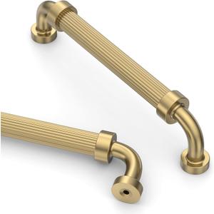 Asidrama 10 Pack 5 Inch(128mm) Champagne Bronze Kitchen Cabinet Handles, Cabinet Pulls Kitchen Cabinet Hardware for Cupboard Drawer Pulls (5" Hole Center)