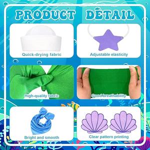 Halloween Merman Sailor Costume Accessories for Adult Women Men Halloween Couple Costume Dress Up Role Playing