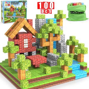100PCS Magnetic Blocks, 1 inch Building Blocks for Kids, SETM Sensory Toys for Toddlers, Building Blocks Cubes, Birthday Gift for Boys and Girls Aged 3-12 Creative Construction Toys