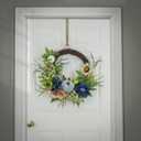 National Tree Company 22-Inch Harvest Wreath with Flowers, Pumpkins, and Greenery - Fall Door Decoration for Autumn and Thanksgiving