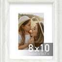 An&He 8x10 Picture Frame, Vintage Wooden Photo Frame with PS Panel for Wall or Desk Display White Wood