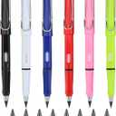 6 Sets Everlasting Pencil, Infinity Pencils, NO-Sharpening Pen for Writing Drawing Students Sustainable Pencil for Home Office School (6 Pencils + 6 Erasers + 8 Replaceable Nibs) (Classic)