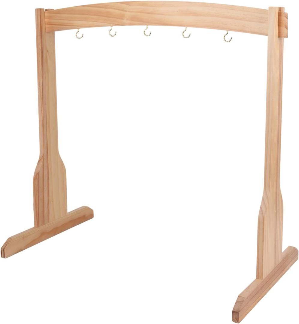 Chime Stand, Gong Target Stand, Koshi Chime Stand can hold a gong or five Chimes, Chimes Stand is easy to assemble for Sound Healing, Meditation