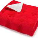 50x60 Inches Sherpa Christmas Blanket for Holiday Home Decor, Red Xmas Tree Jacquard Soft Flannel Fleece Throw Blanket for Bed Couch Sofa, Christmas Decor Gifts for Women Men Teen Family Friends