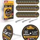 1-1/2 Cut Off Wheels 40 Pack, 1.5" x 1/8" Fiberglass Reinforced Cutting Discs Rotary Tool Accessories Kit with 4 Mandrels, for Cutting Metal, Bolts, Screws