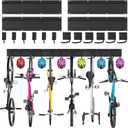 Sinoer Bike wall mount, Bicycle Wall Bracket for 6 Bike+6 Helmets, bike racks for Garage/Home, Vertical Cycling Hanger, Holder for Road Bicycles - 4 Rails