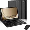 Keyboard Case for Samsung Galaxy Tab S10 Lite & S10 FE & S9 FE 10.9 inch/Tab S9 / S8 11 inch-Slim Folio Case with Pen Slot Detachable Keyboard with Mouse.-(Black)