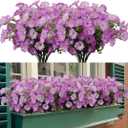8 Bundles Artificial Butterfly Orchid Flowers, Fake Artificial Phalaenopsis UV Resistant No Fade Faux Plastic Plants for Wedding Bridle Bouquet Outdoor Home Garden Office Table Vase(Fuchsia) (Red)