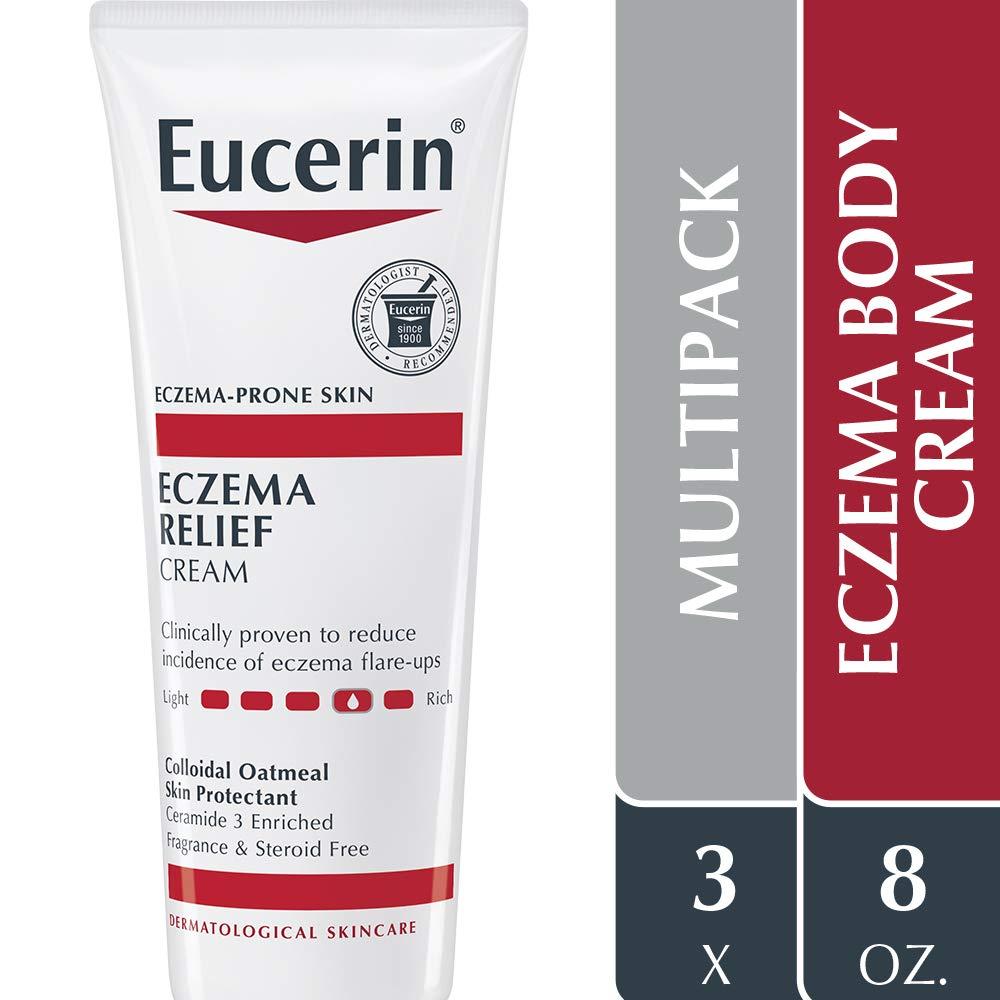 Eucerin Eczema Relief Cream, Full Body Lotion for Eczema-Prone Skin, Moisturizing Eczema Cream, Body Moisturizer, Multi-Pack, 8 oz. Tube (Pack of 2)