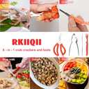 2026 Upgraded 8PCS Seafood Tool Set, Includes 2 Crab Leg Crackers, 2 Stainless Steel Crab Forks, 2 Lobster Shellers, 1 Crab Scissors and 1 Storage Box, Nut Crackers for Crab Legs (8 Pcs)