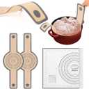 3 PCS Silicone Baking Mat Set, Silicone Bread Sling for Dutch Oven, Reusable Sourdough Bread Baking Supplies, Non-Stick and Easy Clean, with Long Handles (Gray)