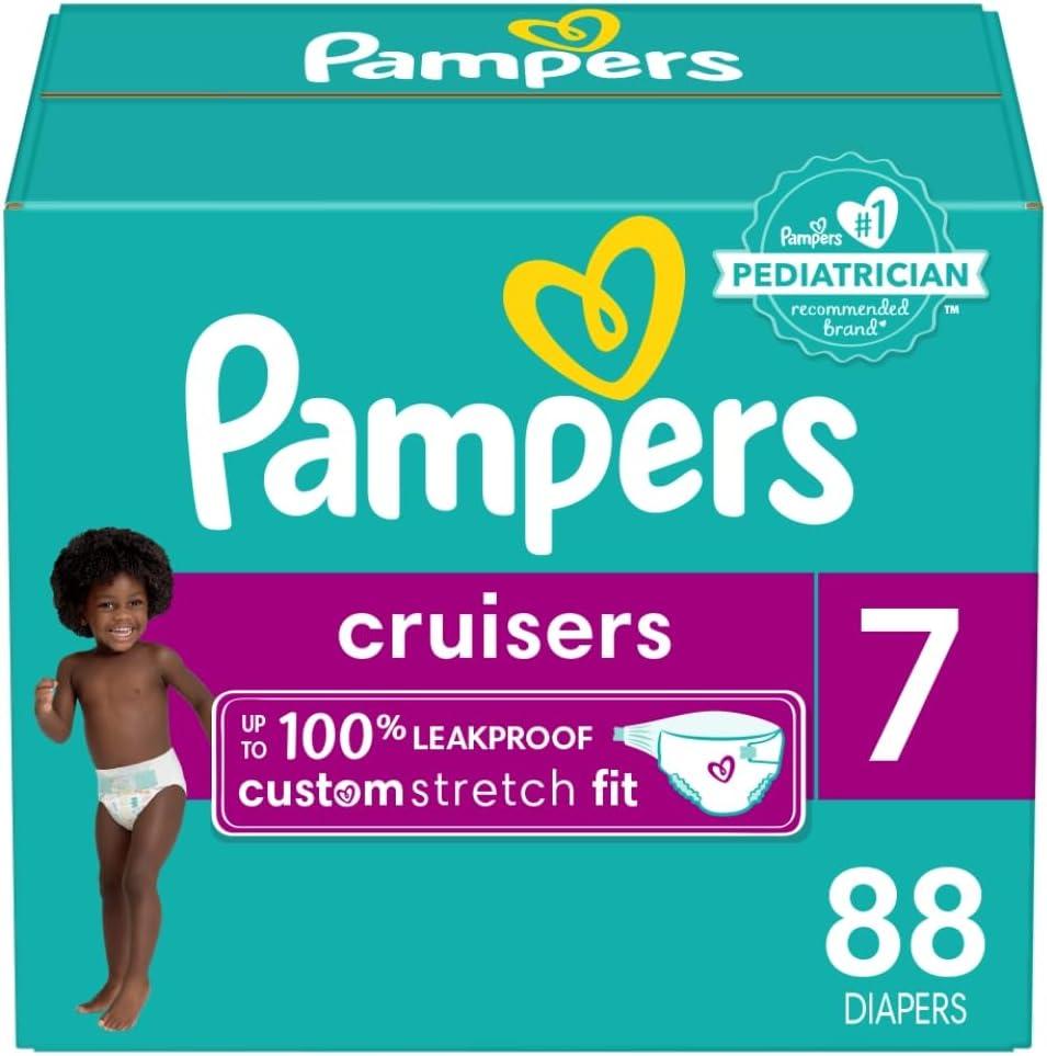 Pampers Diapers Size 7, 88 Count - Cruisers Disposable Baby Diapers