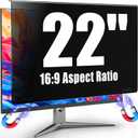 Magnetic Monitor Privacy Screen Filter 22 Inch for Computer 16:9 Aspect Ratio, Hanging Anti Blue Light Shield Eyes Protection, Removable Blackout Anti Spy Security Protector