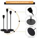 48 Pack Candle Holders Taper Candle Holders Tall Metal Candle Stands Holders for Table Centerpiece Modern Pillar & Home Wedding Decor, Matte Black