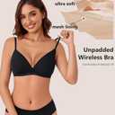Avidlove Wireless Bras for Women Comfortable Triangle Bras Plunge Unpadded Bra Unlined Soft Smoothing Bralettes, Black, Medium