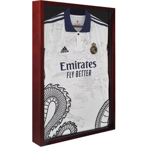 Shadow Box 20x30 Large Jersey Frame Display Case, Shadowbox Frames with Grade A Natural Pine Wood Acrylic for Football Baseball Basketball Hockey T-Shirt, Cherry Red