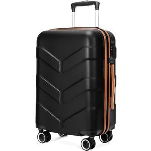 Hardside Carry On Luggage 22x14x9 Airline Approved with Spinner Wheels, Lightweight 20-inch Carry-On Suitcase for Men & Women, Black