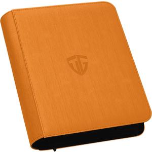 Toploader Binder,Holds 112 Toploaders, 4 Pocket Top Loader Binder for 3" x 4" Rigid Card Holders for Trading Cards or Sports Cards Binders(Orange)