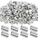Yaocom 200 Pcs 3/32" Aluminum Crimping Loop Sleeve Cable Crimp Ferrules Wire Rope Sleeves for Diameter Wire Rope and Cable Line Ends
