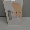 Prite Makeup Bag for Women Travel Waterproof Vegan Leather Cosmetic Bag Open Flat Toiletry Bag With Clear Divider and Handle (Beige)