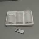 Tyawon Glass Battery Operated LED Flameless Candles with Remote and Timer, Real Wax Candles Warm Color Flickering Light for Festival Wedding Home Party Decor(Pack of 3)-White