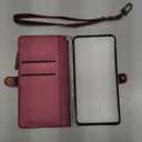 Defencase Compatible with Samsung Galaxy S24 Case Wallet with RFID Blocking Card Holder for Women Men, PU Leather Magnetic Snap Flip Zipper Strap Wallet Phone Case Fit for Galaxy S24 6.2", Wine Red