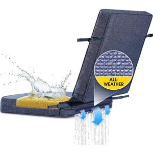 SUNROX DryFast Foam FadeShield Water Resistant Outdoor All-Weather Deep Seating Cushion Set 18"x37"x3" Heather Indigo